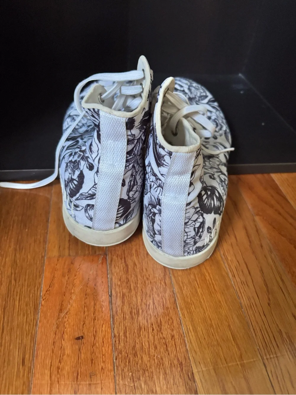 NOBULL men White and Black Floral High-Top Sneakers